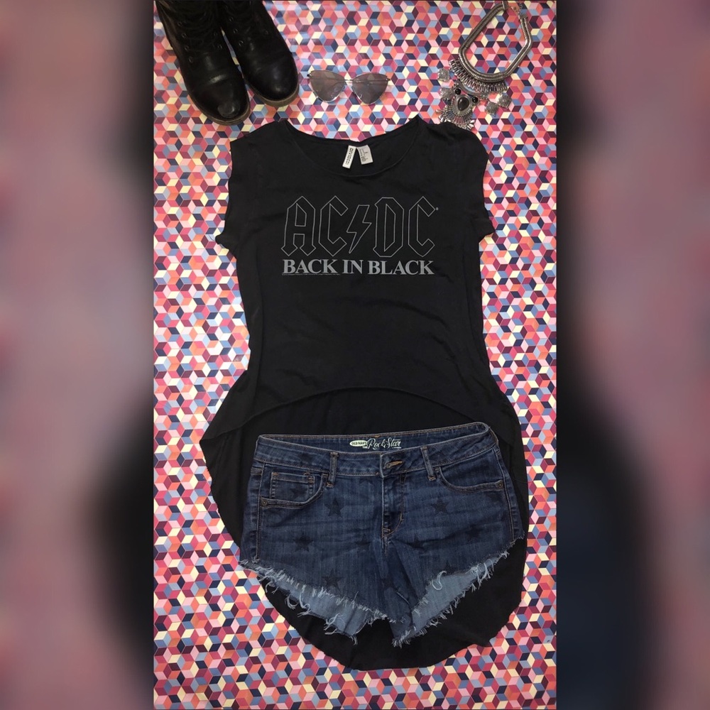 2 for $10 AC⚡️DC H&M Divided High Low Top